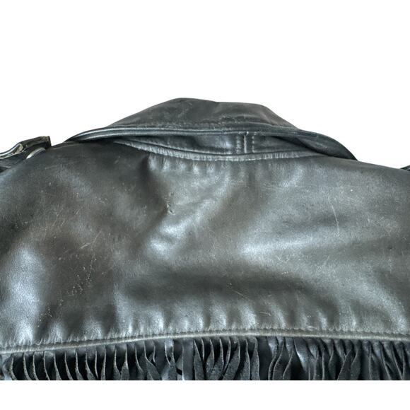 Vintage Brooks Leather Fringe Moto Jacket w/ Removable Liner Size 40 - Picture 12 of 12